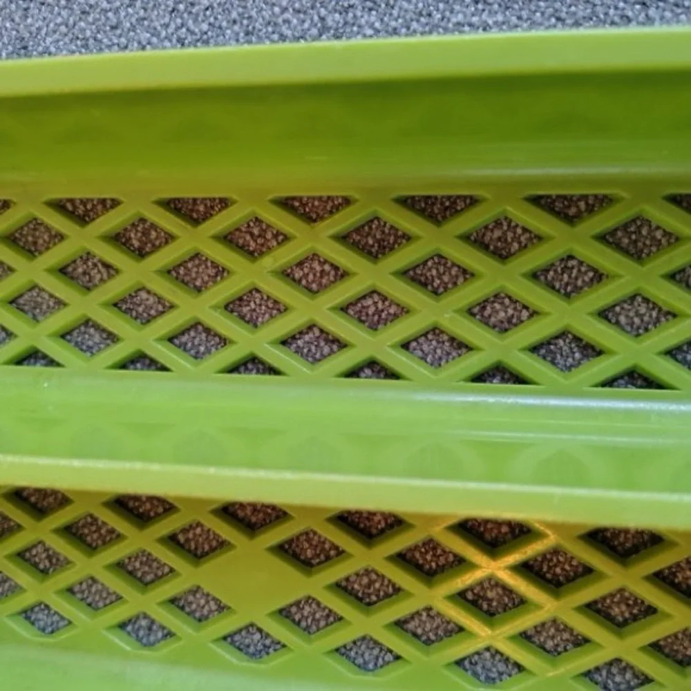 Vtg Plastic Utensil Drawer Organizer Silverware Holder Lattice Avocado Green